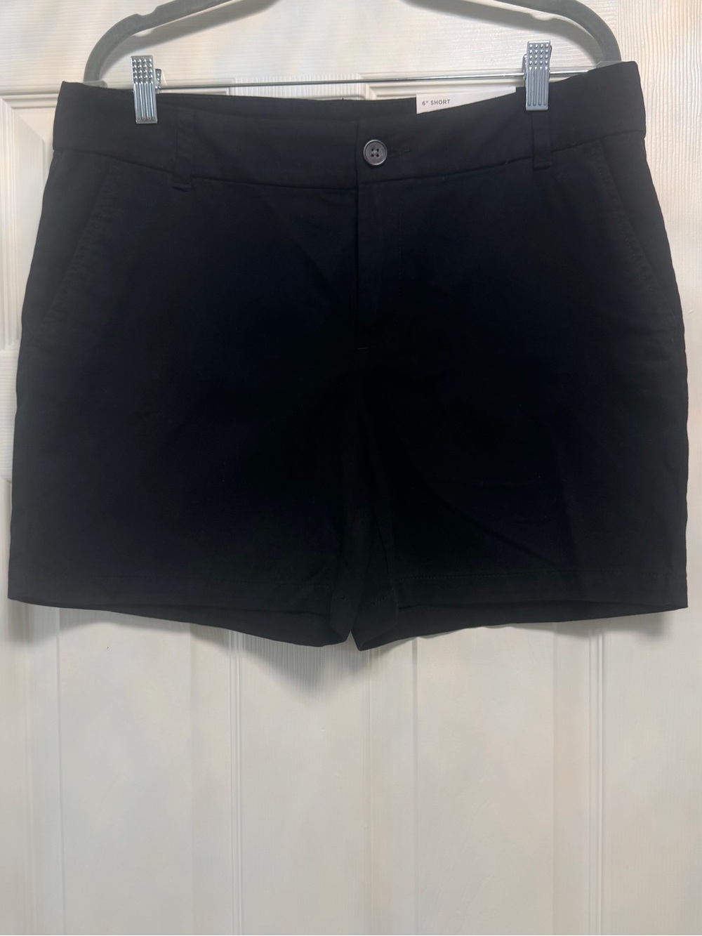 NWT LOFT Outlet Black Chino Shorts 6" Inseam Mid Rise Size 10